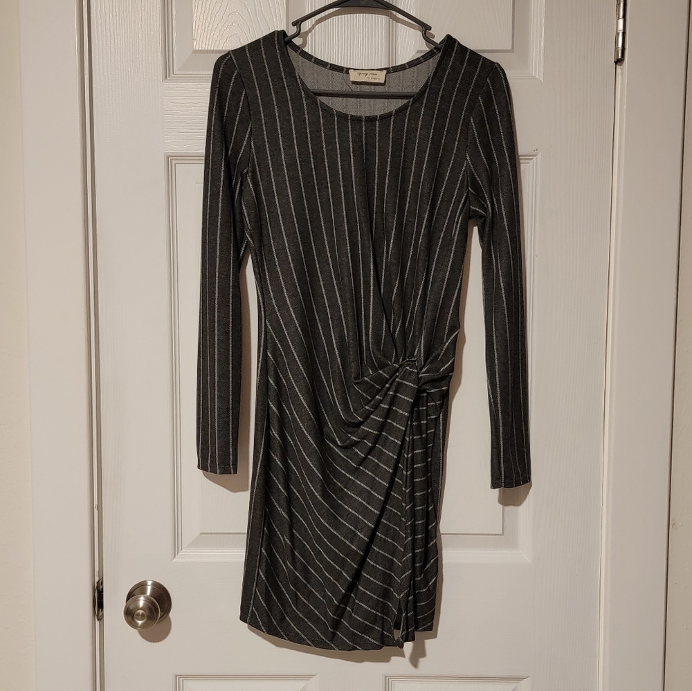 Stripe twist mini dress